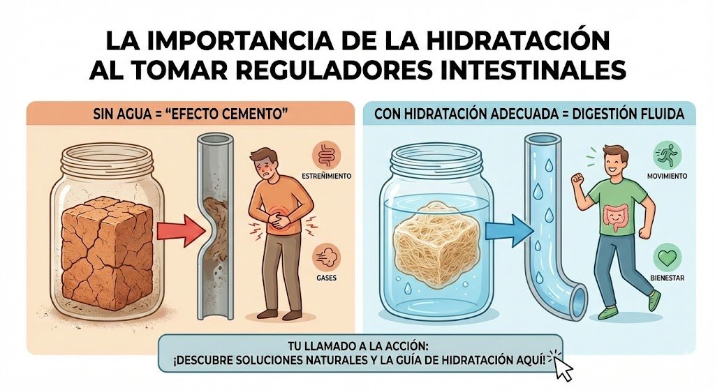 La importancia de la hidratación al tomar reguladores intestinales 2 La importancia de la hidratación al tomar reguladores intestinales
