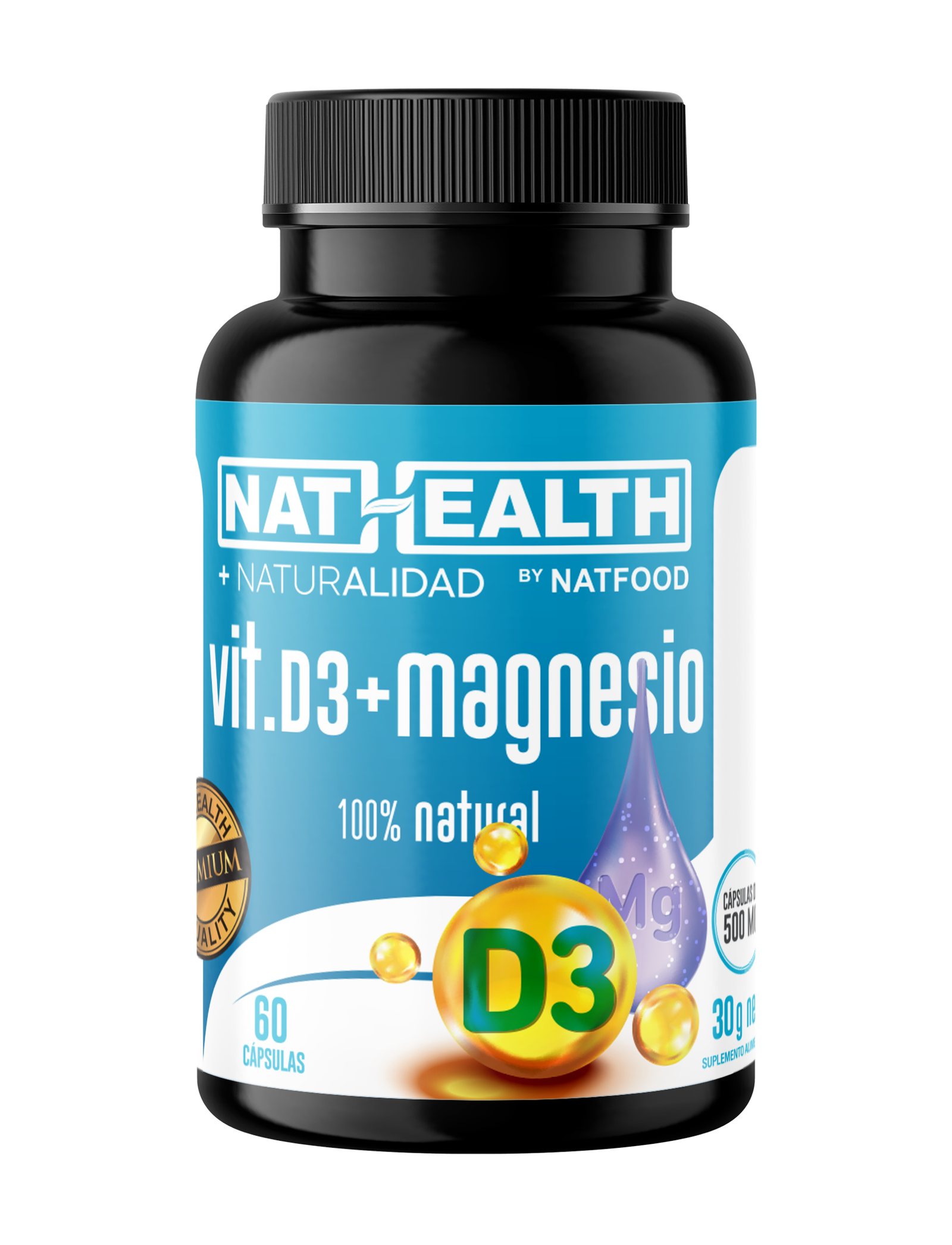D3+Magnesio 500 mg 60 capsulas Nathealth 1 VIT-D3-MAGNESIO-500