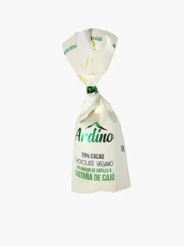 Chocoteja Andino 75% CASTAÑA CAJÚ DÁTILES Alulosa Sin Azúcar 30g. 1 bon-bon-caju